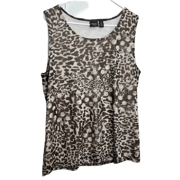 Chico's Traveler's Snow Leopard Mesh Tank Layering Blouse 3 XL (11) - Picture 1 of 11